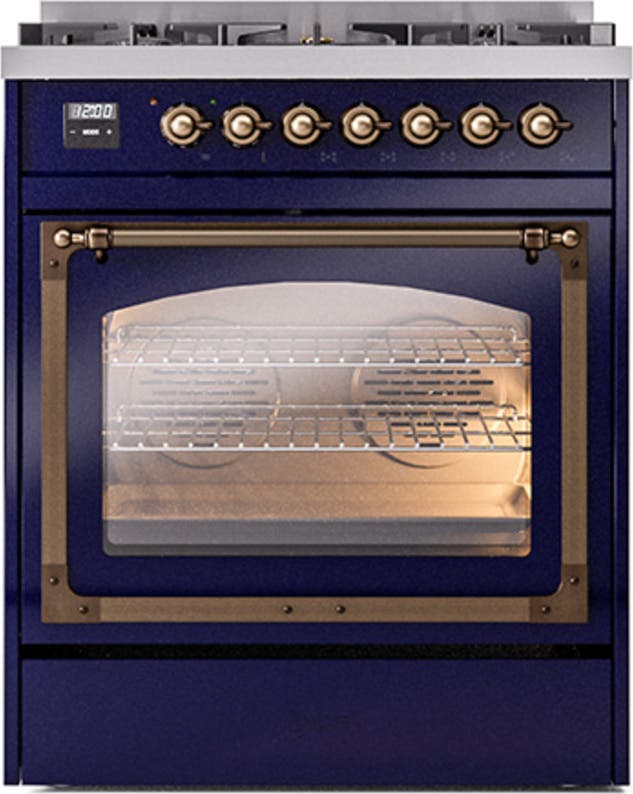 Ilve UN30NMPMBB Midnight Blue With Bronze Knobs, Natural Gas
