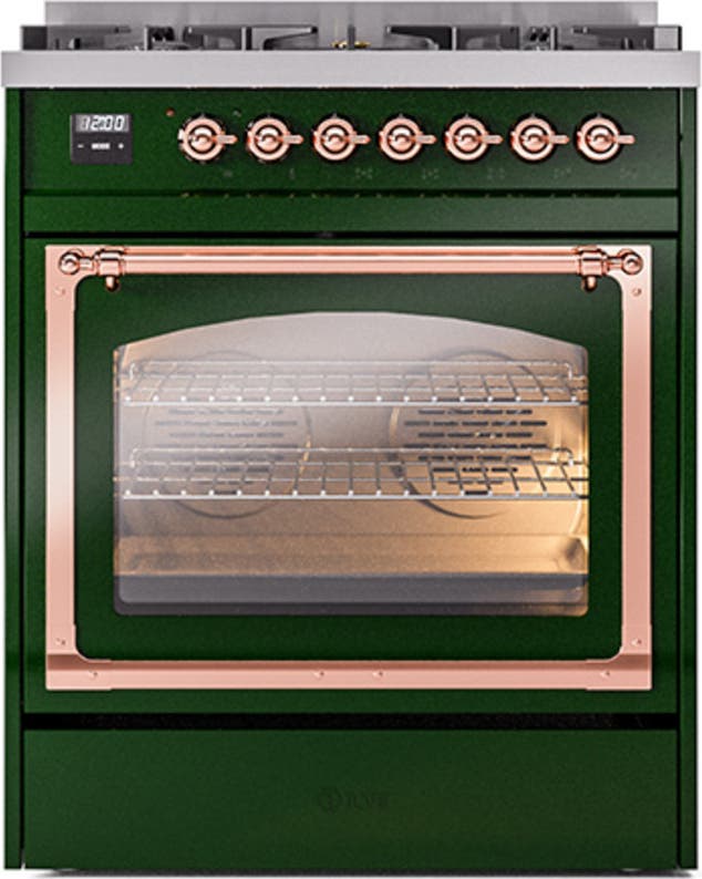 Ilve UN30NMPEGP Emerald Green With Copper Knobs, Natural Gas
