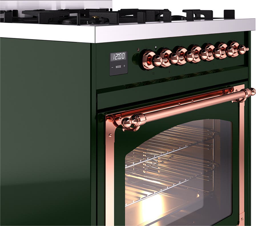 Ilve UN30NMPEGP Emerald Green With Copper Knobs, Natural Gas