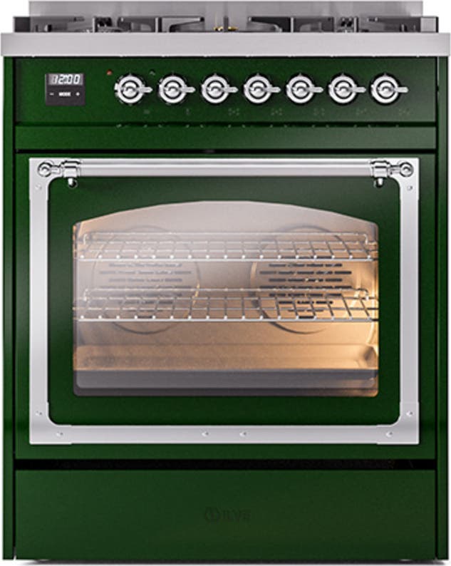Ilve UN30NMPEGCLP Emerald Green With Chrome Knobs, Liquid Propane