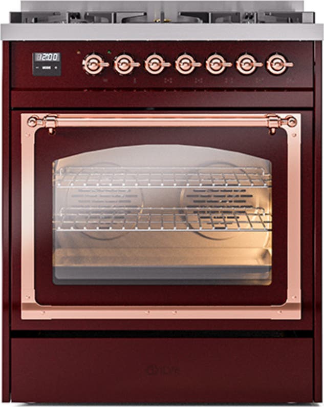 Ilve UN30NMPBUP Burgundy With Copper Knobs, Natural Gas