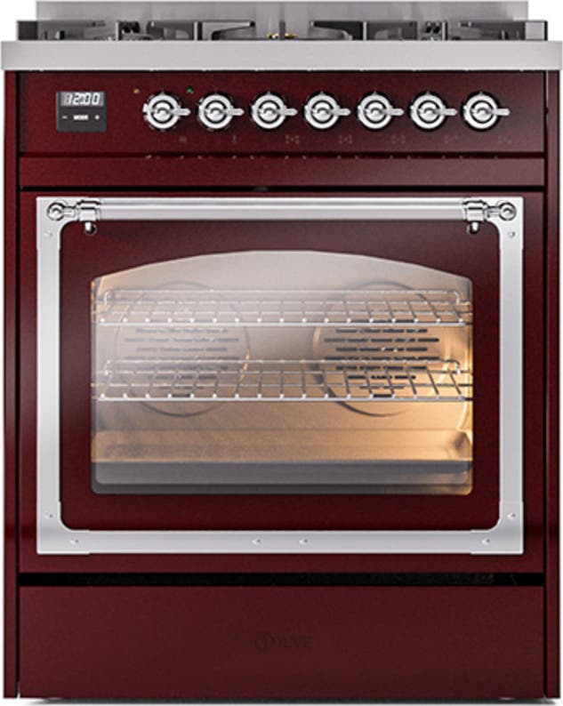 Ilve UN30NMPBUCLP Burgundy With Chrome Knobs, Liquid Propane