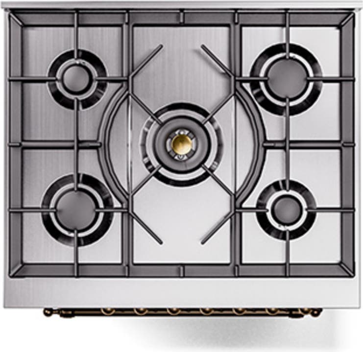 Ilve UN30NMPBKBLP Glossy Black With Bronze Knobs, Liquid Propane