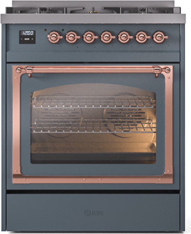 Ilve UN30NMPBGPLP Blue Grey With Copper Knobs, Liquid Propane