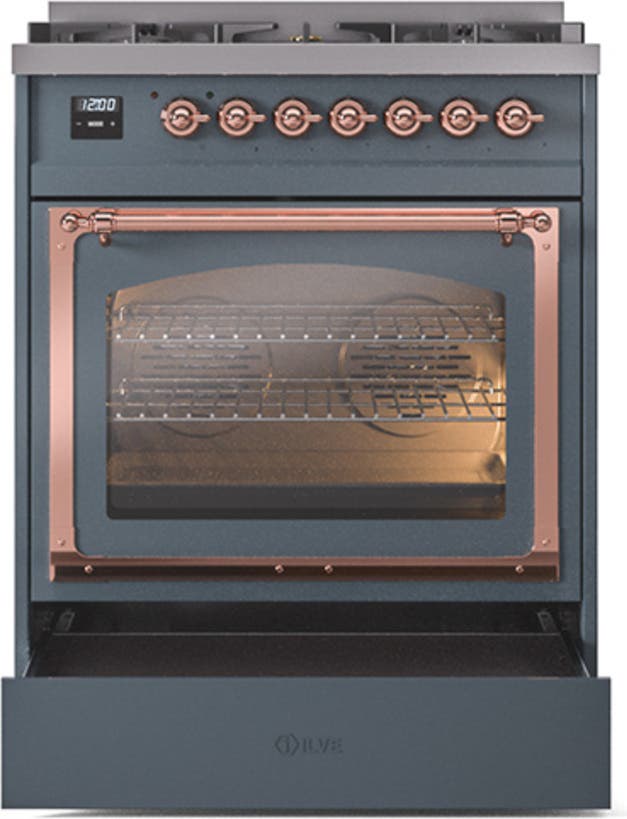 Ilve UN30NMPBGPLP Blue Grey With Copper Knobs, Liquid Propane