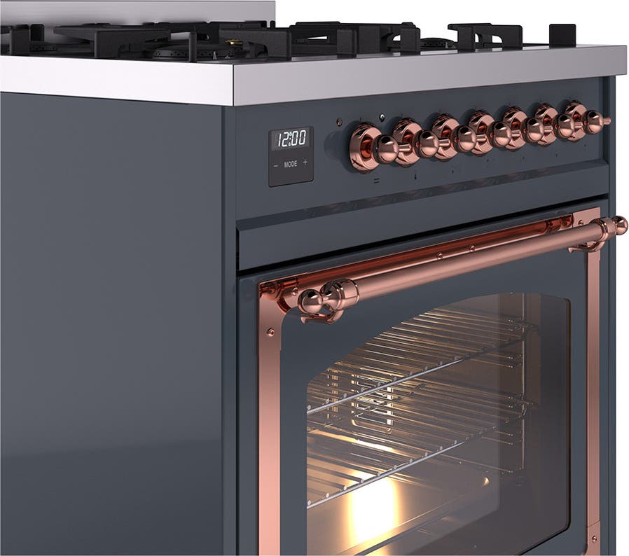 Ilve UN30NMPBGP Blue Grey With Copper Knobs, Natural Gas