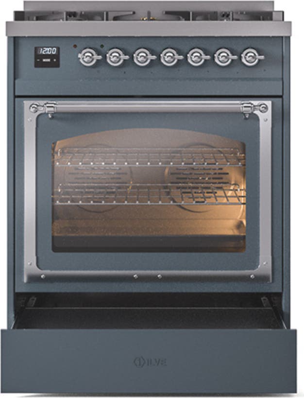 Ilve UN30NMPBGCLP Blue Grey With Chrome Knobs, Liquid Propane