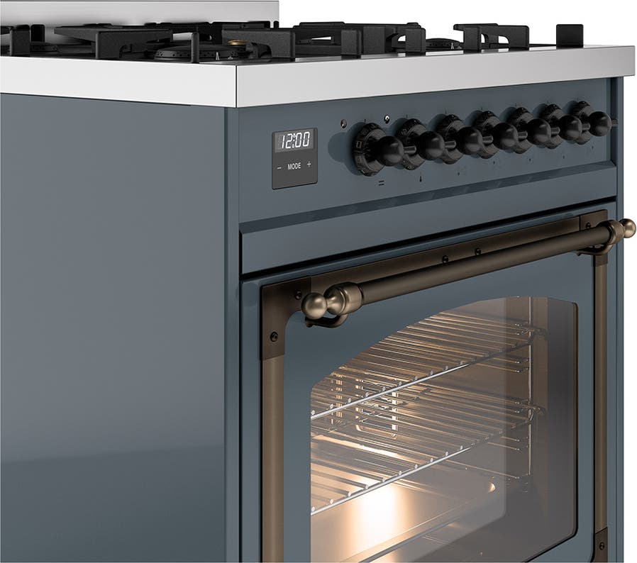 Ilve UN30NMPBGBLP Blue Grey With Bronze Knobs, Liquid Propane