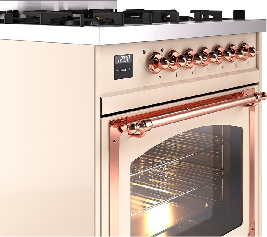 Ilve UN30NMPAWPLP Antique White With Copper Knobs, Liquid Propane