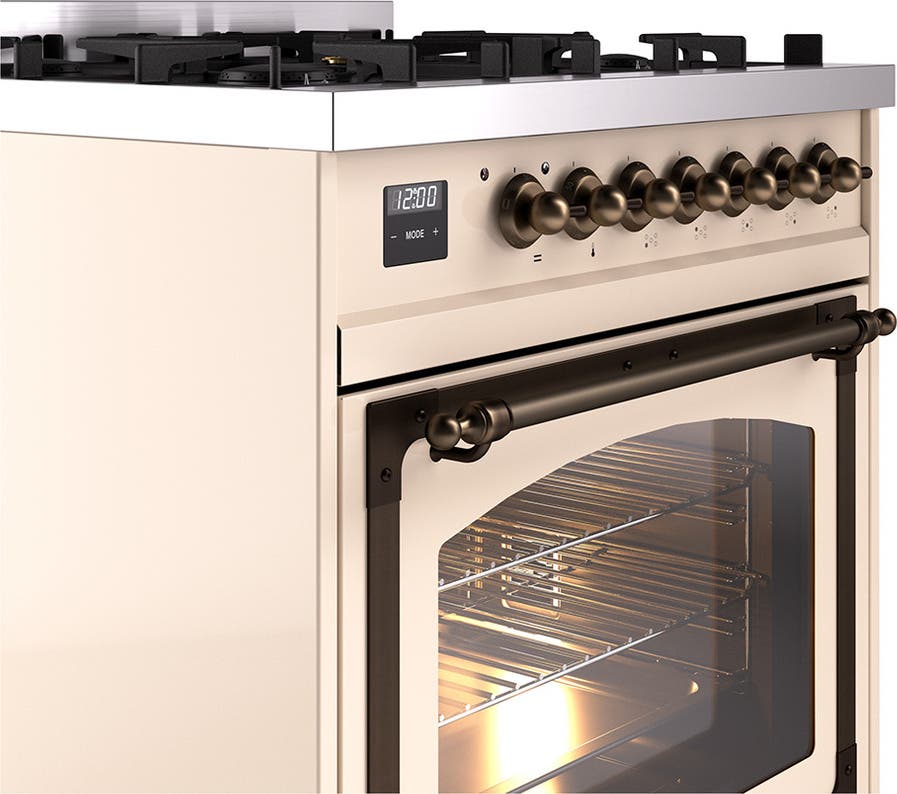 Ilve UN30NMPAWBLP Antique White With Bronze Knobs, Liquid Propane