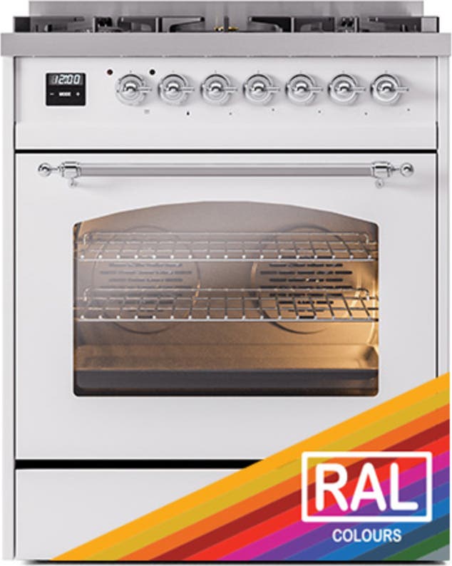 Ilve UP30NMPRACLP Ral Custom Color With Chrome Knobs, Liquid Propane