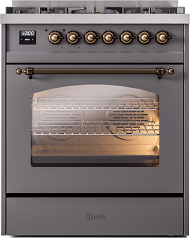 Ilve UP30NMPMGBLP Graphite Matte With Bronze Trim, Lp