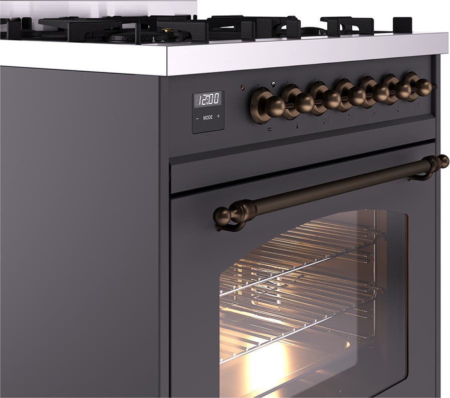 Ilve UP30NMPMGBLP Graphite Matte With Bronze Trim, Lp