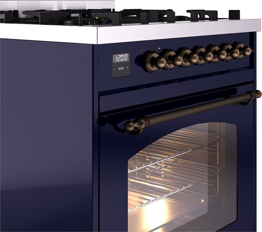 Ilve UP30NMPMBBLP Midnight Blue With Bronze Trim, Lp