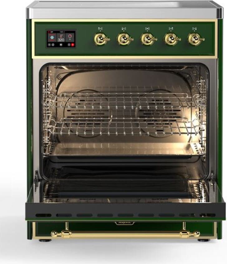 Ilve UMI30QNE3EGG Emerald Green W/ Brass Trim
