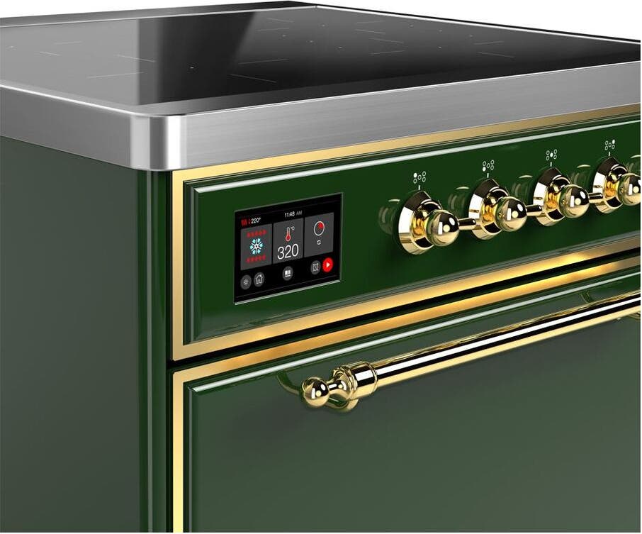 Ilve UMI30QNE3EGG Emerald Green W/ Brass Trim