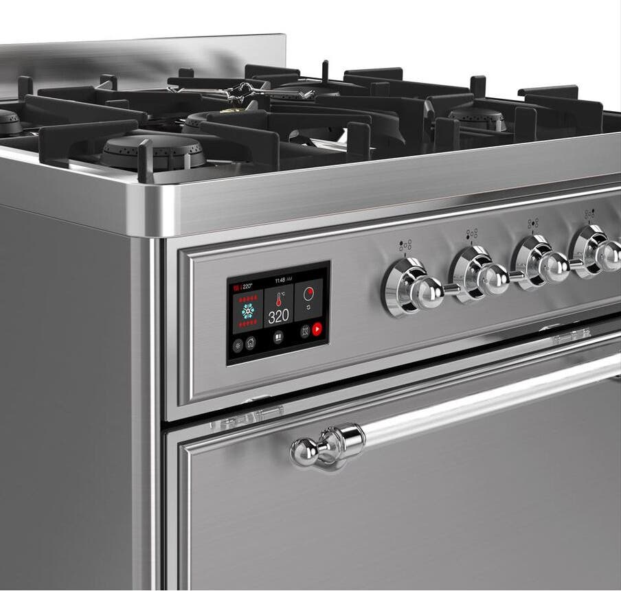 Ilve UM30DQNE3SSC Natural Gas In Stainless Steel W/ Chrome Trim