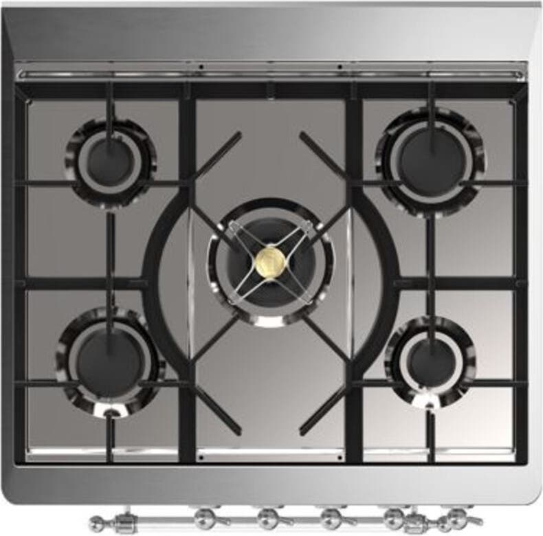 Ilve UM30DQNE3SSC Natural Gas In Stainless Steel W/ Chrome Trim