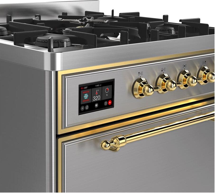 Ilve UM30DQNE3SSG Natural Gas In Stainless Steel W/ Brass Trim