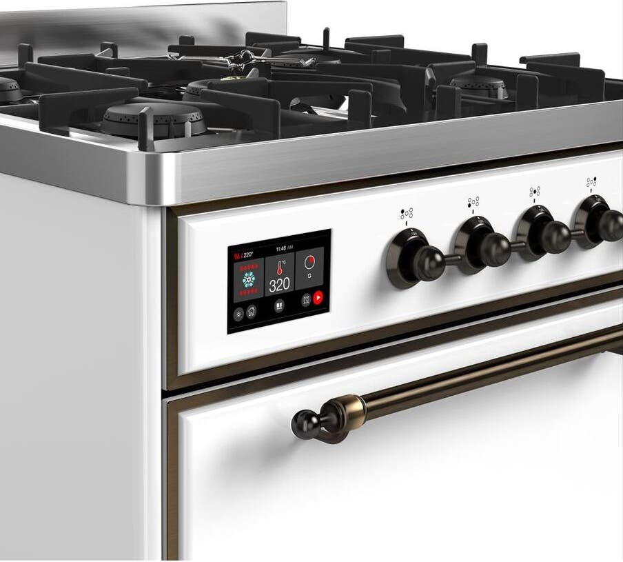 Ilve UM30DQNE3WHB Natural Gas In White W/ Bronze Trim