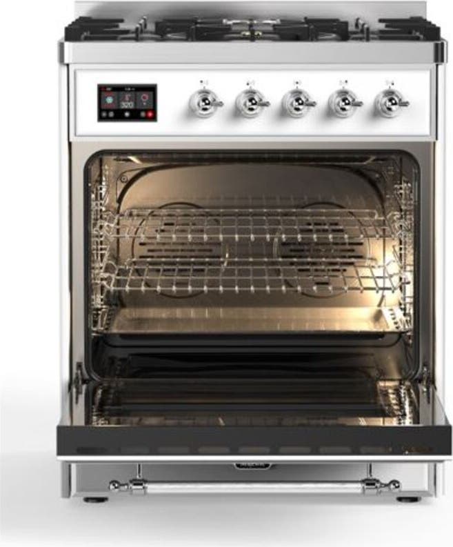 Ilve UM30DQNE3WHCLP Liquid Propane In White W/ Chrome Trim