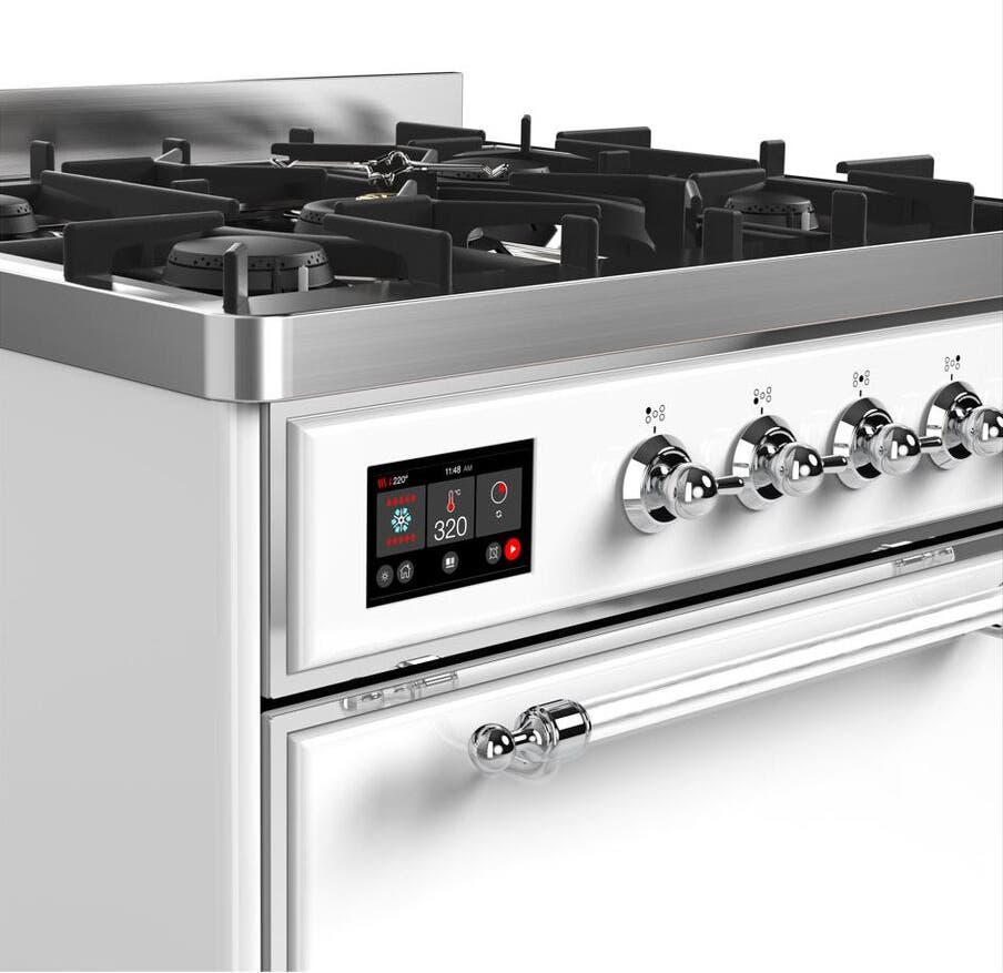 Ilve UM30DQNE3WHC Natural Gas In White W/ Chrome Trim