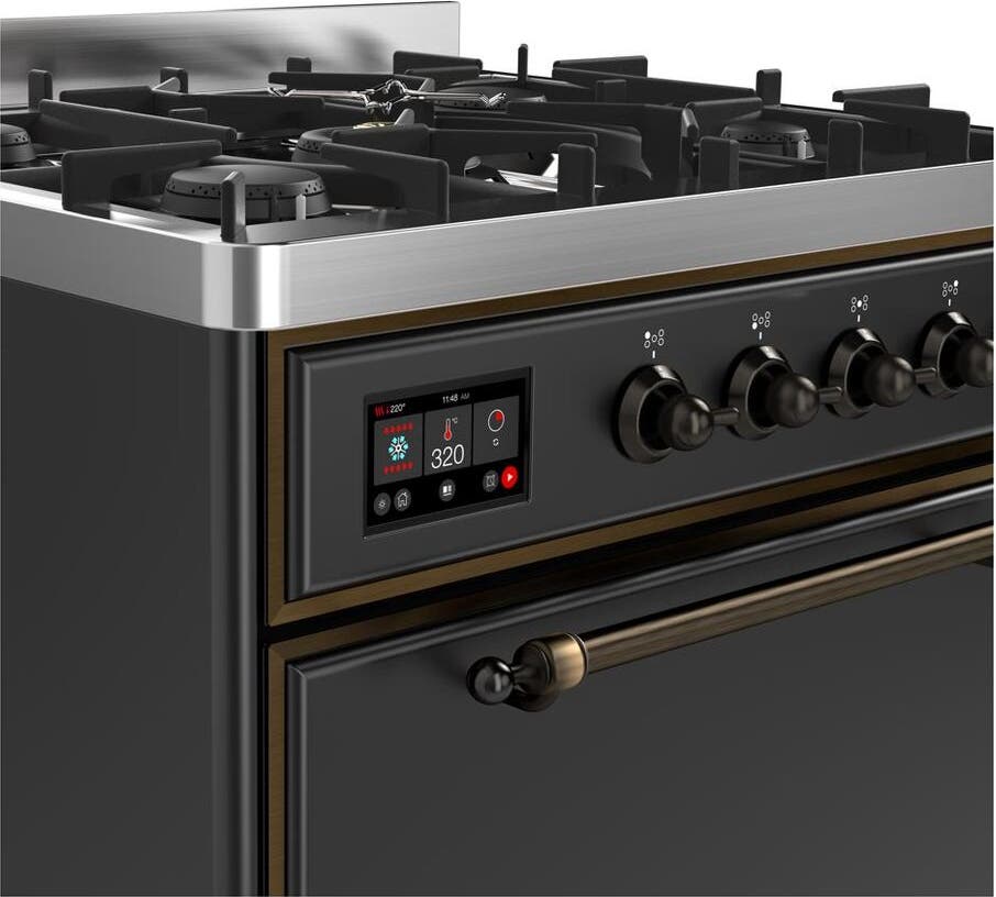 Ilve UM30DQNE3MGB Natural Gas In Matte Graphite W/ Bronze Trim