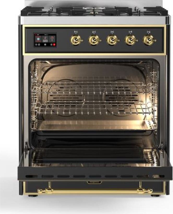 Ilve UM30DQNE3MGG Natural Gas In Matte Graphite W/ Brass Trim