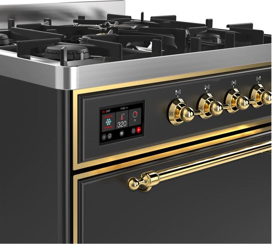 Ilve UM30DQNE3MGG Natural Gas In Matte Graphite W/ Brass Trim