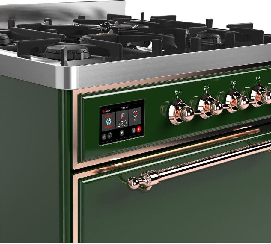 Ilve UM30DQNE3EGPLP Liquid Propane In Emerald Green W/ Copper Trim