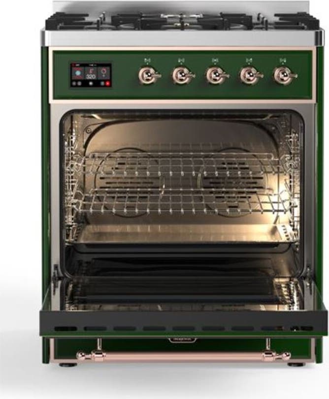 Ilve UM30DQNE3EGP Natural Gas In Emerald Green W/ Copper Trim