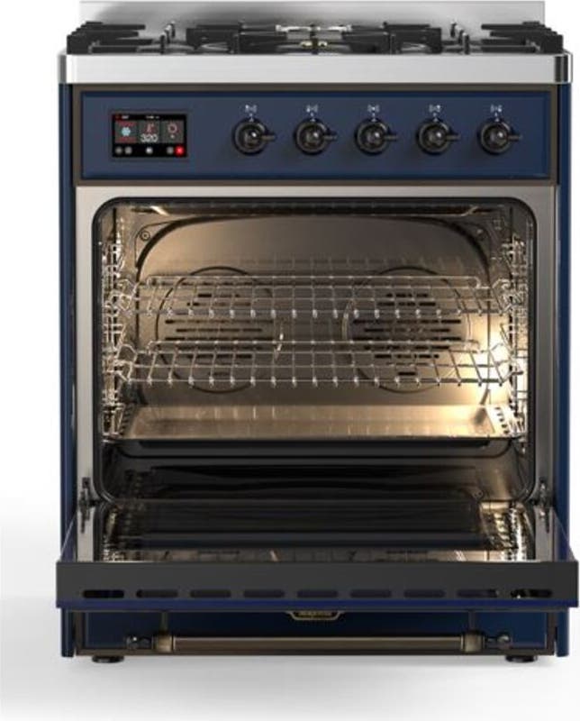 Ilve UM30DQNE3MBB Natural Gas In Midnight Blue W/ Bronze Trim