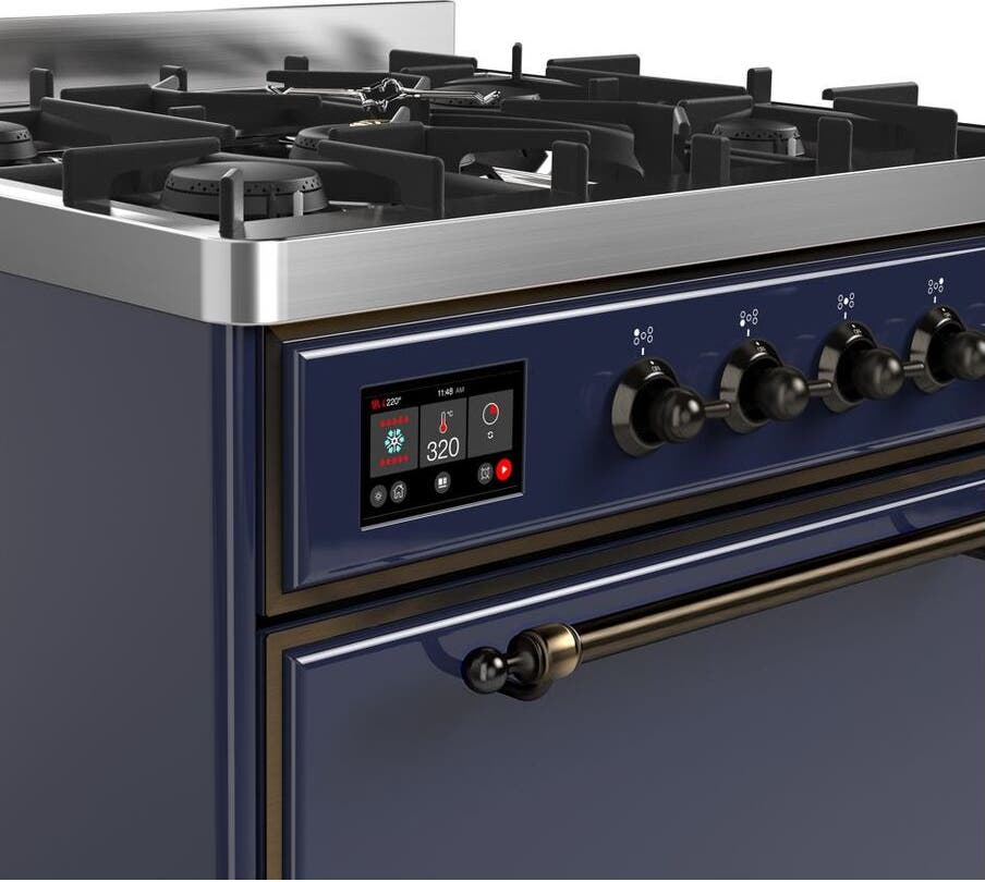 Ilve UM30DQNE3MBB Natural Gas In Midnight Blue W/ Bronze Trim