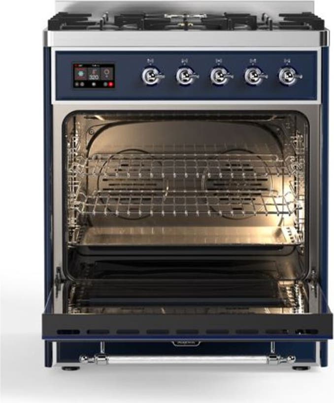 Ilve UM30DQNE3MBC Natural Gas In Midnight Blue W/ Chrome Trim