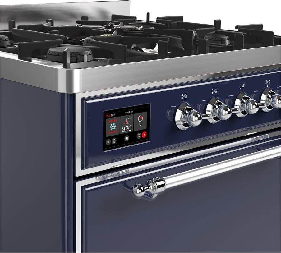 Ilve UM30DQNE3MBC Natural Gas In Midnight Blue W/ Chrome Trim