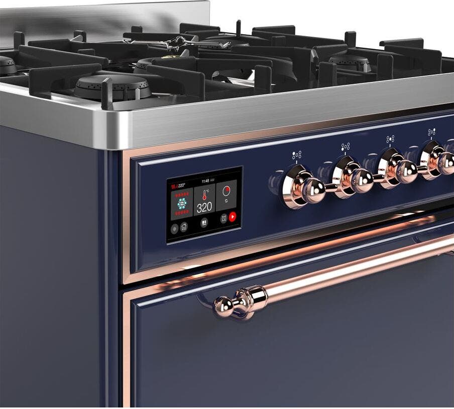 Ilve UM30DQNE3MBPLP Liquid Propane In Midnight Blue W/ Copper Trim