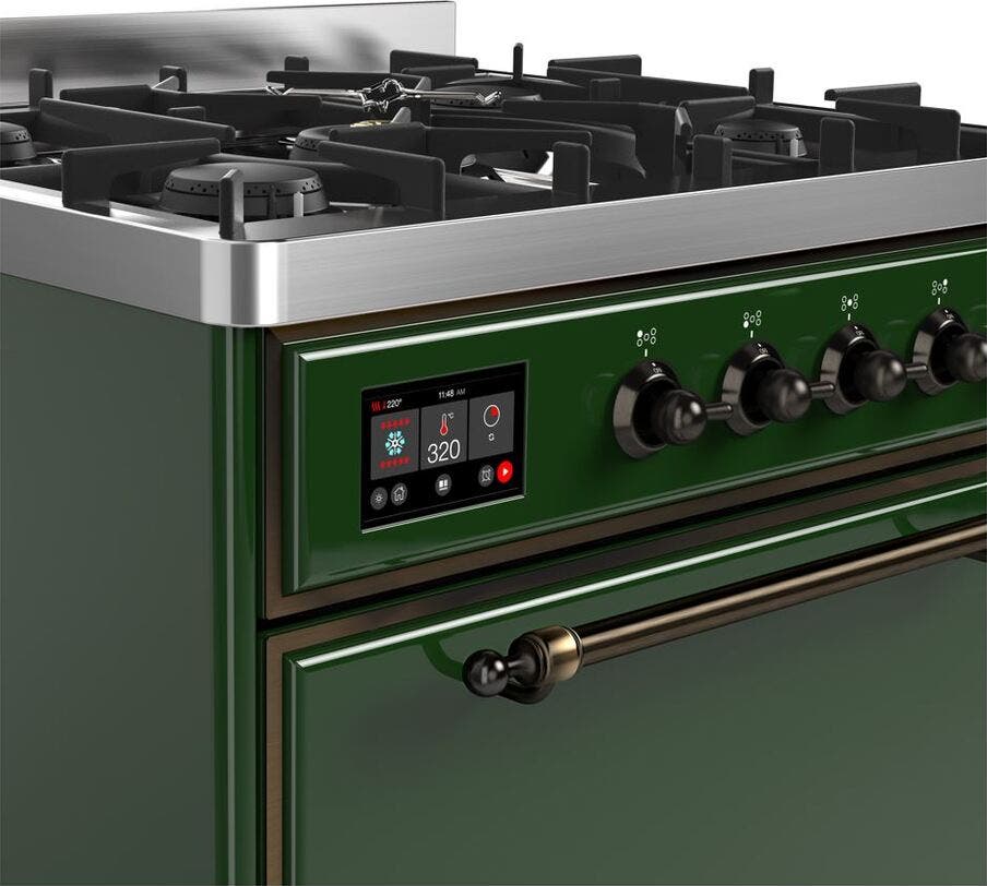 Ilve UM30DQNE3EGB Natural Gas In Emerald Green W/ Bronze Trim