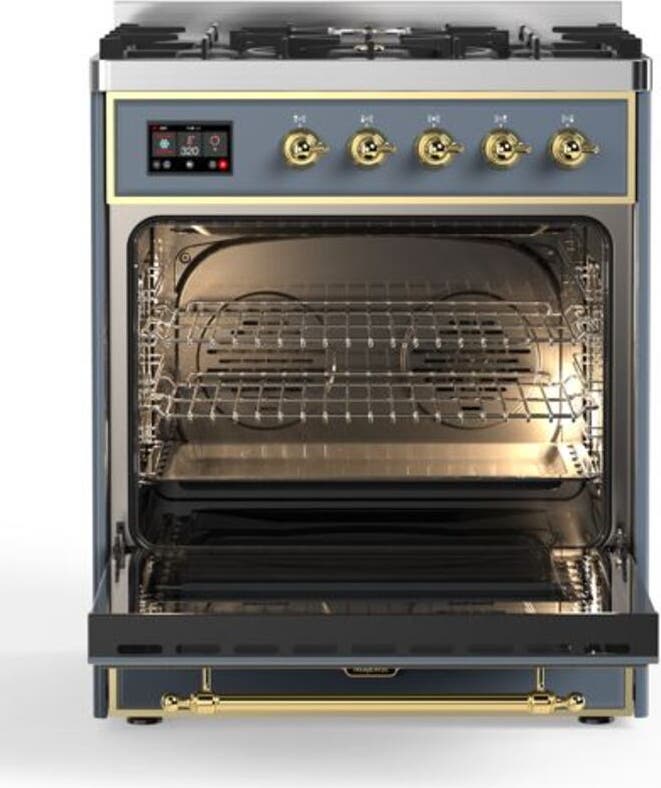 Ilve UM30DQNE3BGGLP Liquid Propane In Blue Grey W/ Brass Trim