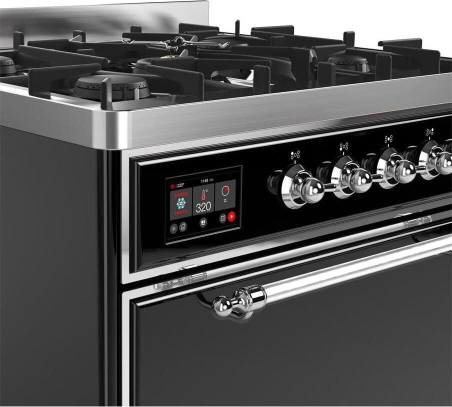 Ilve UM30DQNE3BKCLP Liquid Propane In Glossy Black W/ Chrome Trim