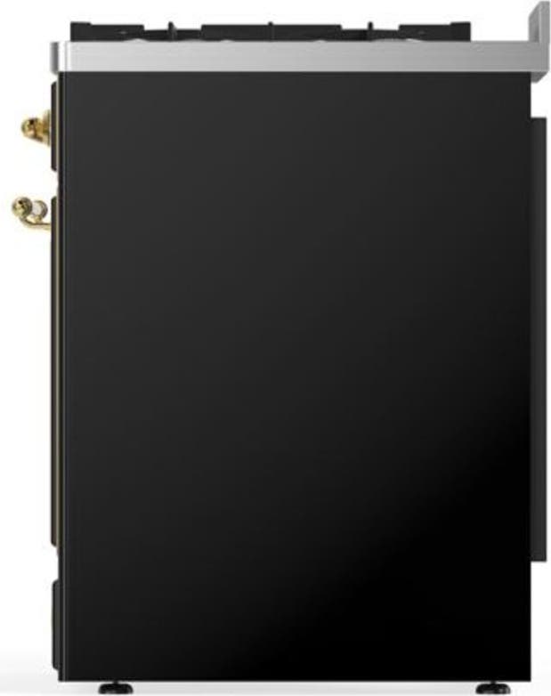 Ilve UM30DQNE3BKG Natural Gas In Glossy Black W/ Brass Trim