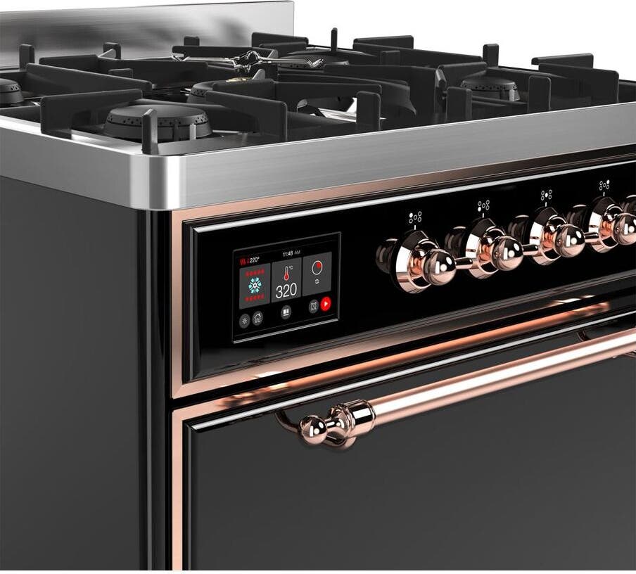 Ilve UM30DQNE3BKPLP Liquid Propane In Glossy Black W/ Copper Trim
