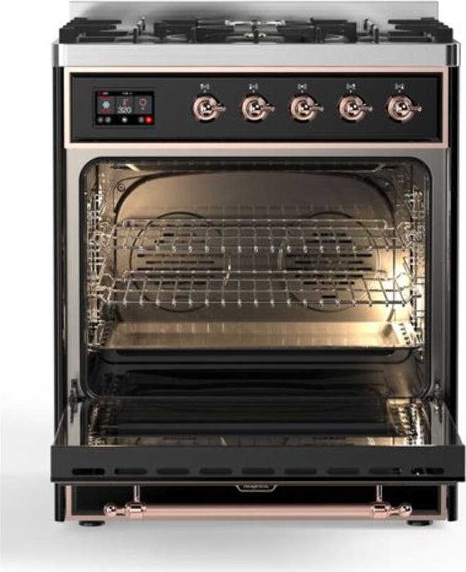 Ilve UM30DQNE3BKP Natural Gas In Glossy Black W/ Copper Trim
