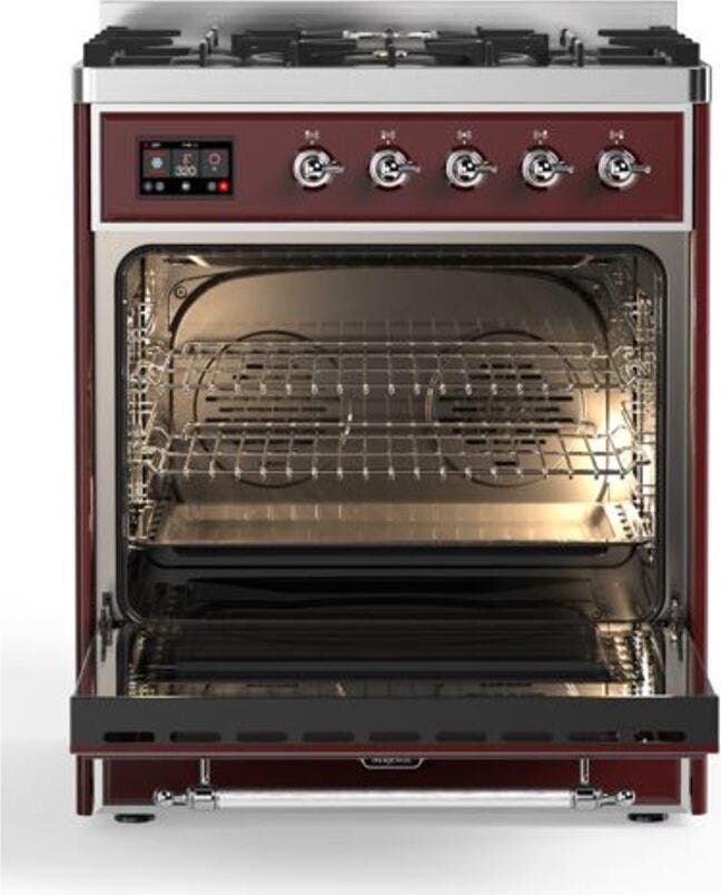 Ilve UM30DQNE3BUCLP Liquid Propane In Burgundy W/ Chrome Trim