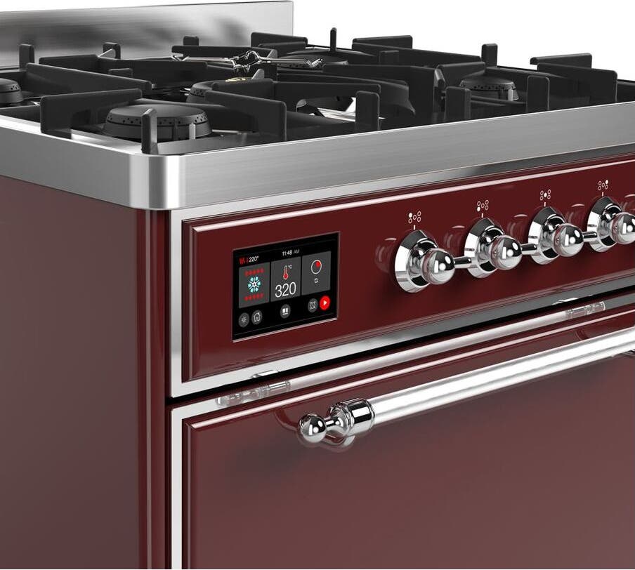 Ilve UM30DQNE3BUCLP Liquid Propane In Burgundy W/ Chrome Trim