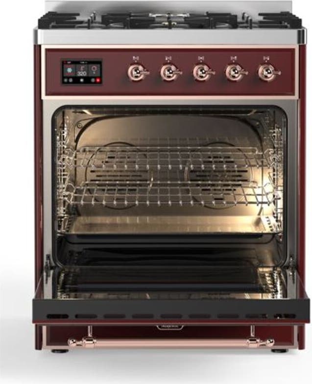 Ilve UM30DQNE3BUP Natural Gas In Burgundy W/ Copper Trim