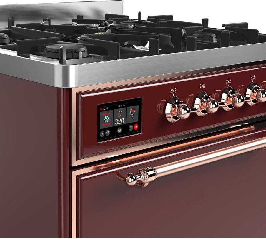 Ilve UM30DQNE3BUP Natural Gas In Burgundy W/ Copper Trim