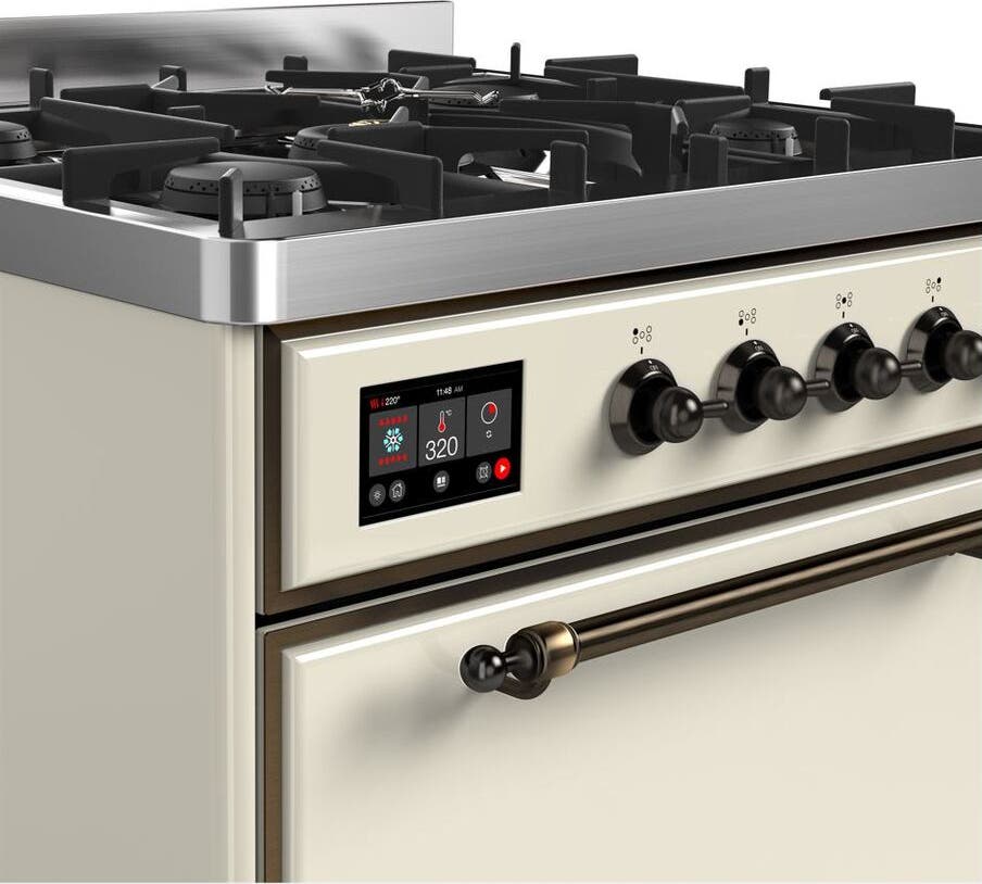 Ilve UM30DQNE3AWB Natural Gas In Antique White W/ Bronze Trim
