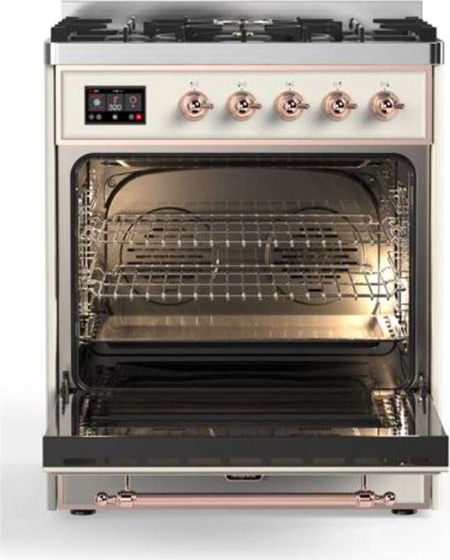 Ilve UM30DQNE3AWPLP Liquid Propane In Antique White W/ Copper Trim