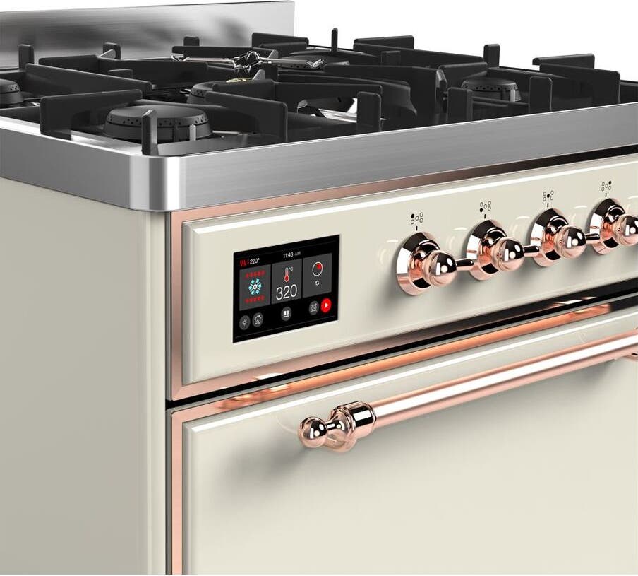 Ilve UM30DQNE3AWP Natural Gas In Antique White W/ Copper Trim
