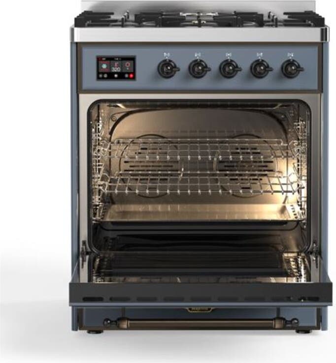 Ilve UM30DQNE3BGB Natural Gas In Blue Grey W/ Bronze Trim